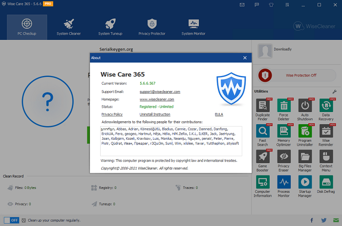 Wise Care 365 Pro 6.1.7 Crack + License Key Free Download